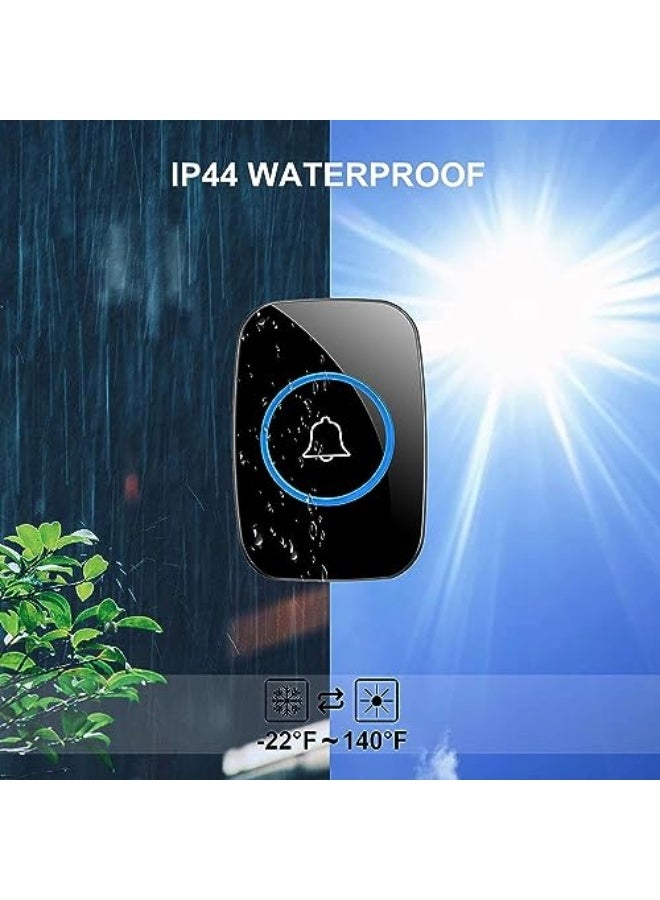 HSYDIY Wireless Doorbell, Waterproof Doorbell Kit Over 1000 Feet Range 60 Chimes, 5 Levels Volume and LED Flash for Home Office Classroom (White) - Image 3