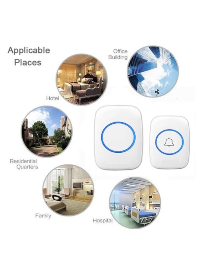 HSYDIY Wireless Doorbell, Waterproof Doorbell Kit Over 1000 Feet Range 60 Chimes, 5 Levels Volume and LED Flash for Home Office Classroom (White) - Image 5