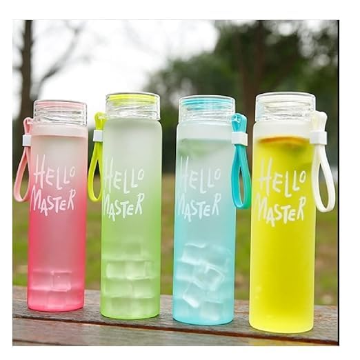SHOPELLA Hello Master Borosilicate Glass Water Bottle Transparent Durable and Stylish Bottle for Home Office School Gym Outdoor Activities and Traveling - Image 5