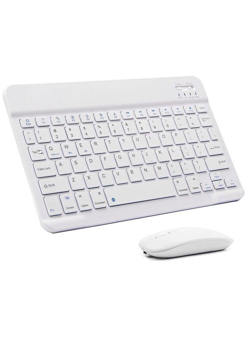 Ultra-Slim Bluetooth Keyboard and Mouse Combo Rechargeable Portable Wireless Keyboard Mouse Set for Apple iPad iPhone iOS 13 and Above Samsung Tablet - Image 1