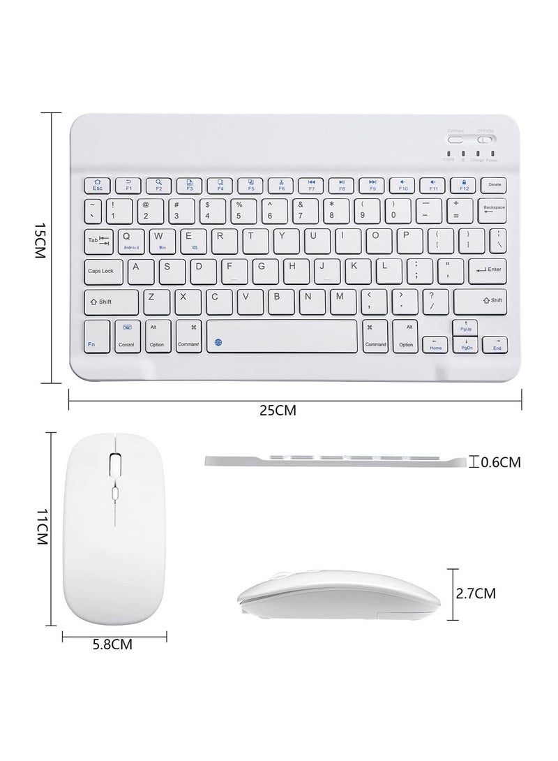 Ultra-Slim Bluetooth Keyboard and Mouse Combo Rechargeable Portable Wireless Keyboard Mouse Set for Apple iPad iPhone iOS 13 and Above Samsung Tablet - Image 5
