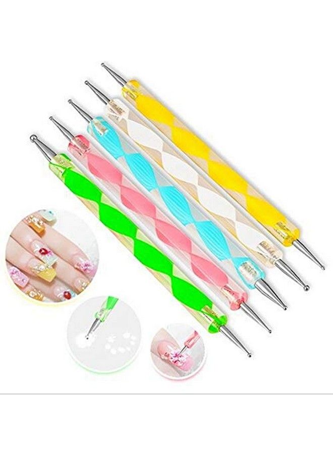 Goliton Nail Art Design Dotting Painting Drawing Polish Brush Pen Dotting Tools Set For Nail Art Embossing Stylus For Painting (5Pcs)  - Image 3