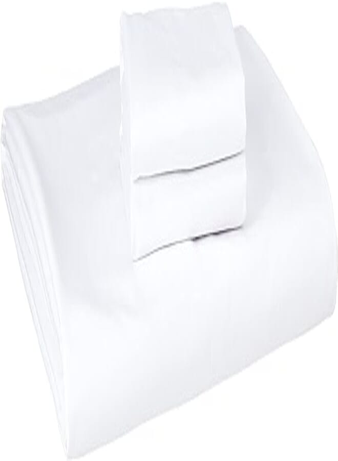 NICE HOME Flat Bed Sheet Set - 2 Pillow Cases and 1 Bed Sheet - Size 120x200cm White