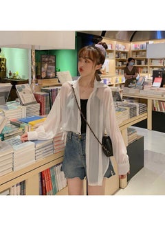Generic Summer Korean Style Loose Long-sleeved Cardigan Coat Women's Shirt Southeast Asian Women's Solid Color Thin Windbreaker Sun Protection Clothing Women 