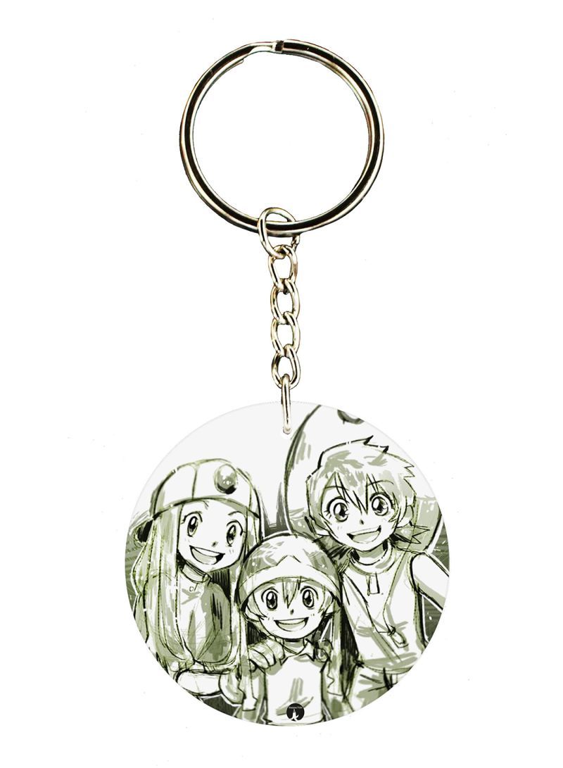 Anime Digimon Double Side Printed Keychain