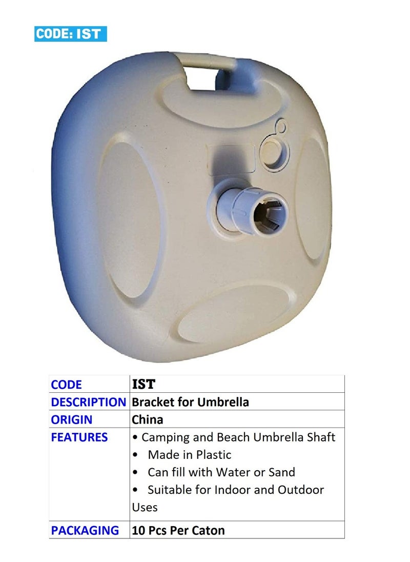 Workland Beach Umbrella With Bracket Blue/White Color – 2.4 Meters  - Image 4