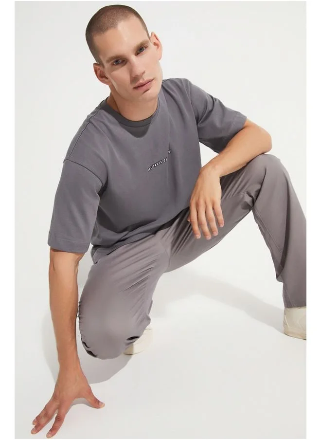 JUNE June Men Regular Fit Jogger Trouser Grey