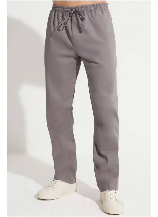 JUNE June Men Regular Fit Jogger Trouser Grey