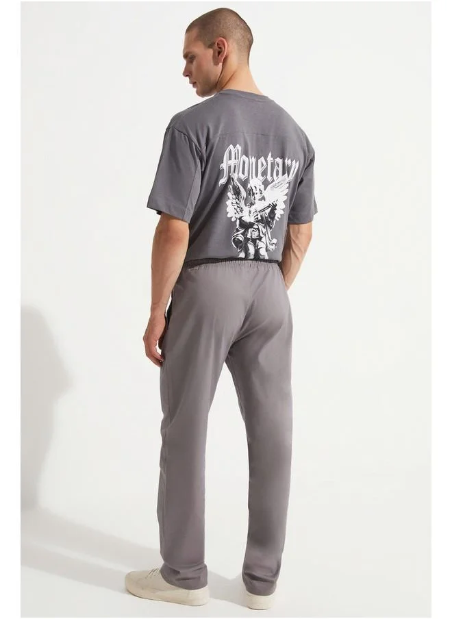 JUNE June Men Regular Fit Jogger Trouser Grey