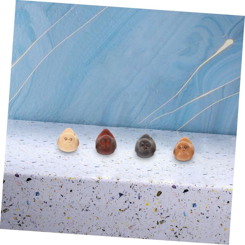 4 Pcs Mini Wooden Animal Charms DIY Craft Ornaments Hanging Figurines For Home Decor - Image 3