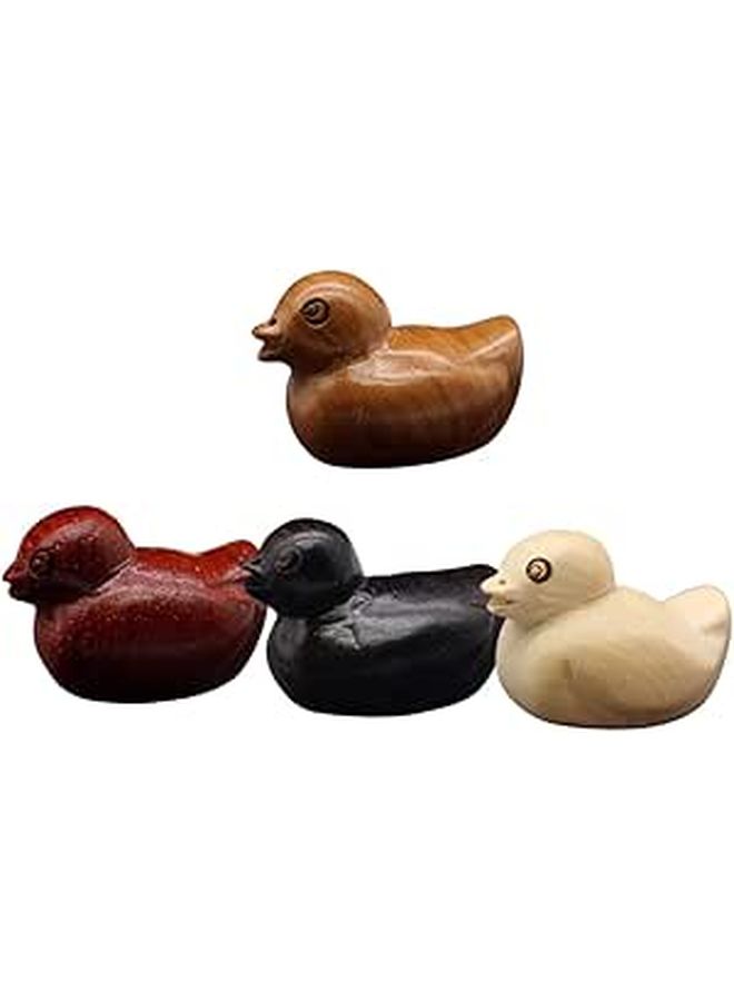 4 Pcs Mini Wooden Animal Charms DIY Craft Ornaments Hanging Figurines For Home Decor - Image 1