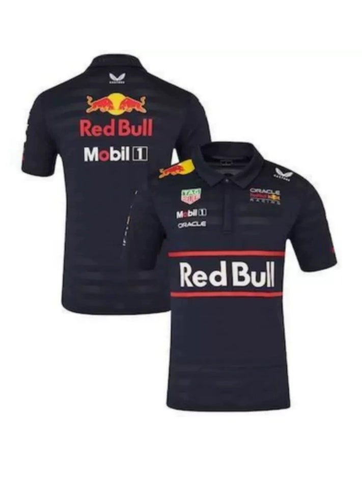 Red Bull Racing Official Navy Blue Polo Shirt with , Mobil 1, TAG Heuer, and Oracle Branding--XL - Image 1