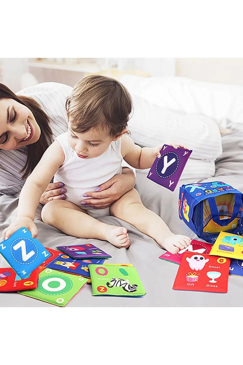 Soft Alphabet Cards Toys – 26Pcs ABC Animal Cloth Flashcards, Early Learning Sensory Book, Baby Interactive Educational Toys with Storage Bag for Newborns, Infants, Tummy Time, Preschool Kids - Image 1