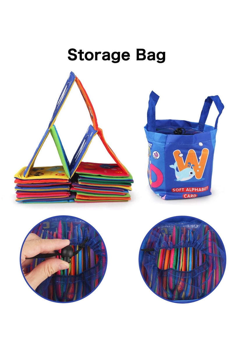 Soft Alphabet Cards Toys – 26Pcs ABC Animal Cloth Flashcards, Early Learning Sensory Book, Baby Interactive Educational Toys with Storage Bag for Newborns, Infants, Tummy Time, Preschool Kids - Image 5