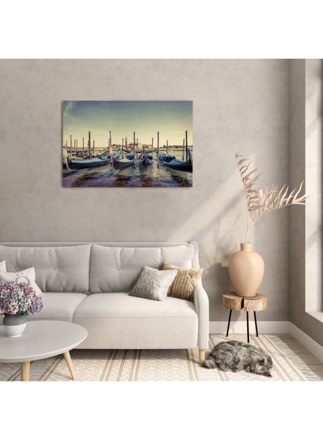 Home Gallery Berth with gondolas venice italy Printed canvas wall art 120x80 - Image 5
