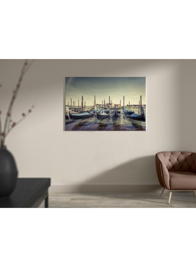 Home Gallery Berth with gondolas venice italy Printed canvas wall art 120x80 - Image 4