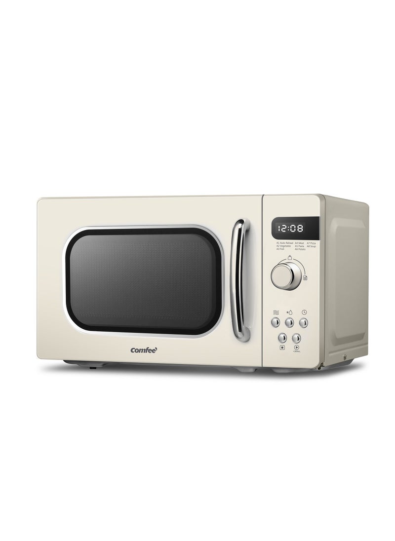 Comfee' Microwave Oven 20L Retro Vintage Microwave Oven with 8 Automatic Menus, 5 Power Levels, Elegant Design, Easy to Use, Compact Size 800 W-Retro Apricot  - Image 2