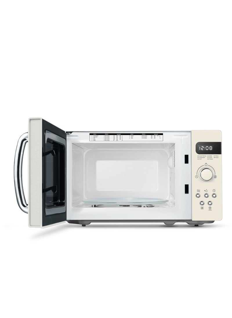 Comfee' Microwave Oven 20L Retro Vintage Microwave Oven with 8 Automatic Menus, 5 Power Levels, Elegant Design, Easy to Use, Compact Size 800 W-Retro Apricot  - Image 3