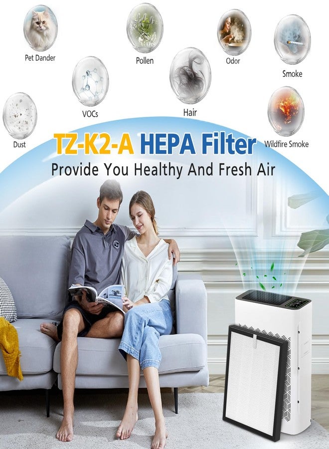 LINNIW TZ-K2 Replacement Filter Compatible with ToLife Air Purifier TZ-K2, 3-in-1 High-Efficiency H13 HEPA TZ-K2 Filter, Activated Carbon and Pre-filter, TZ-K2-A replacement filter, 3 Pack - Image 4