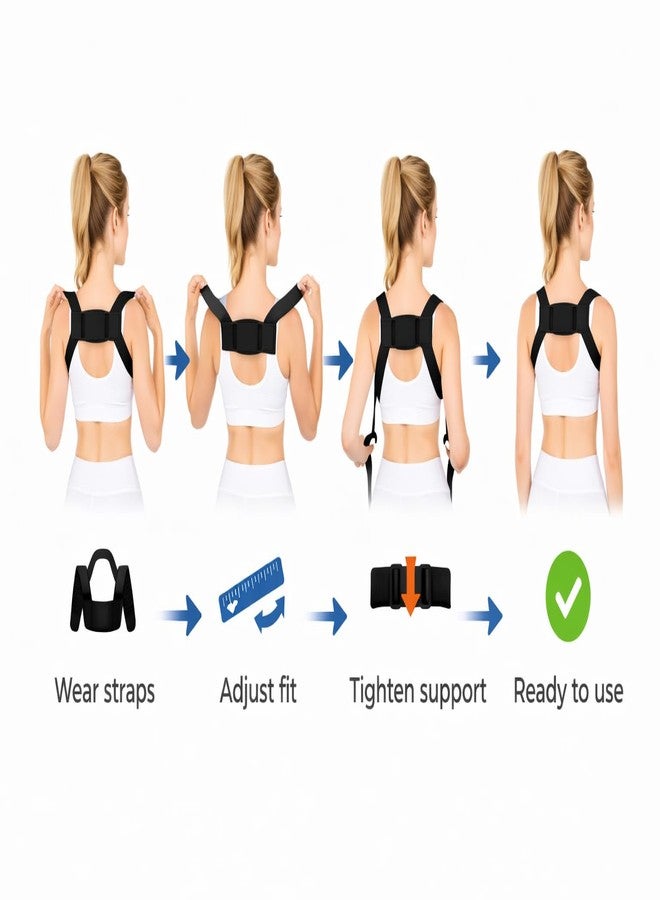 VANIBHA Posture Corrector - Adjustable Back Brace for Men and Women - Relieves Neck, Shoulder, Clavicle, and Back Pain, Breathable Design (White) - Image 4