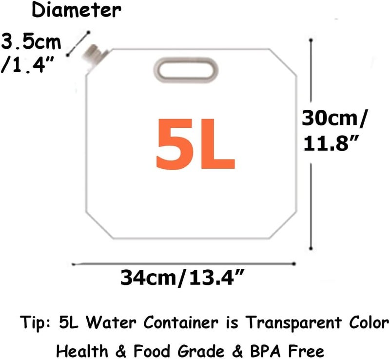 SUPANT Collapsible Emergency Water Jug Container Bag, Freezable, BPA Free Plastic Water Carrier Tank, Outdoor Folding Water Bag for Sport Camping Riding Mountaineer Backoacking, Food Grade - Image 5