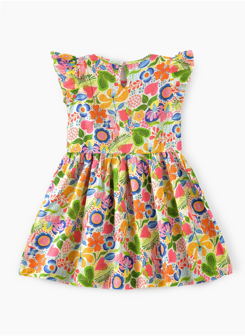Jelliene Sunshine Sprinkles: Girls' Flowy Viscose Dress Breezy Fun & Springtime Flair  - Image 2