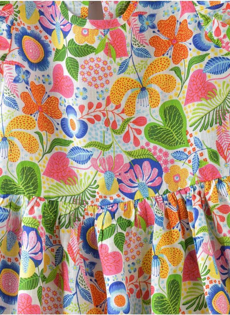Jelliene Sunshine Sprinkles: Girls' Flowy Viscose Dress Breezy Fun & Springtime Flair  - Image 3