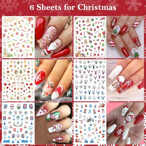 winthrop 30 Sheets All Holiday Nail Stickers, Thanksgiving Independence Christmas Valentine's HalloweenDay Nail Art Decals Mixed All Season Set, Self-Adhesive Design Year-Round Manicure Decorations Supplies - Image 4
