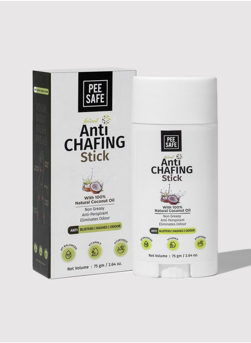PEESAFE - PeeSafe 100% Natural Anti Chafing Stick for Underarms and Inner Thighs, Suitable for Blisters, Rashes & Odour, Coconut Oil, Aloe Vera and Vitamin E, Paraben & Silicon Free, Maintain Skin PH, 75gm - Image 1