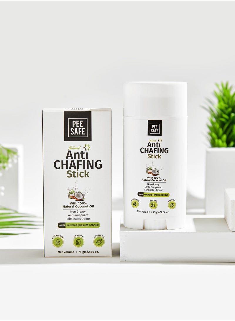 PEESAFE - PeeSafe 100% Natural Anti Chafing Stick for Underarms and Inner Thighs, Suitable for Blisters, Rashes & Odour, Coconut Oil, Aloe Vera and Vitamin E, Paraben & Silicon Free, Maintain Skin PH, 75gm - Image 1