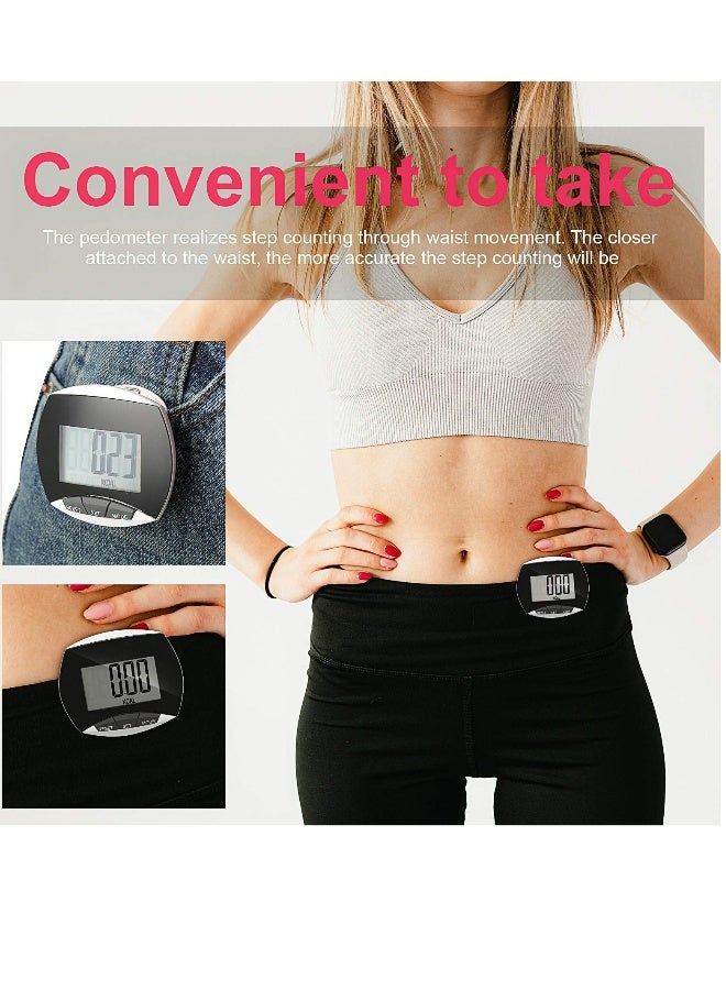 Generic Portable Pedometer, LCD Digital Display Running Pedometer for Jogging Hiking Running Walking (2 Pack )  - Image 1