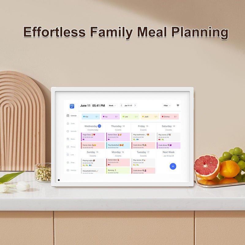 Moonka 10.1 Inch Smart Digital Calendar Planner & Chore Chart, IPS HD Touchscreen Interactive Display, Smart Family Planner/Digital Picture Frame for Seamless Scheduling - Image 4