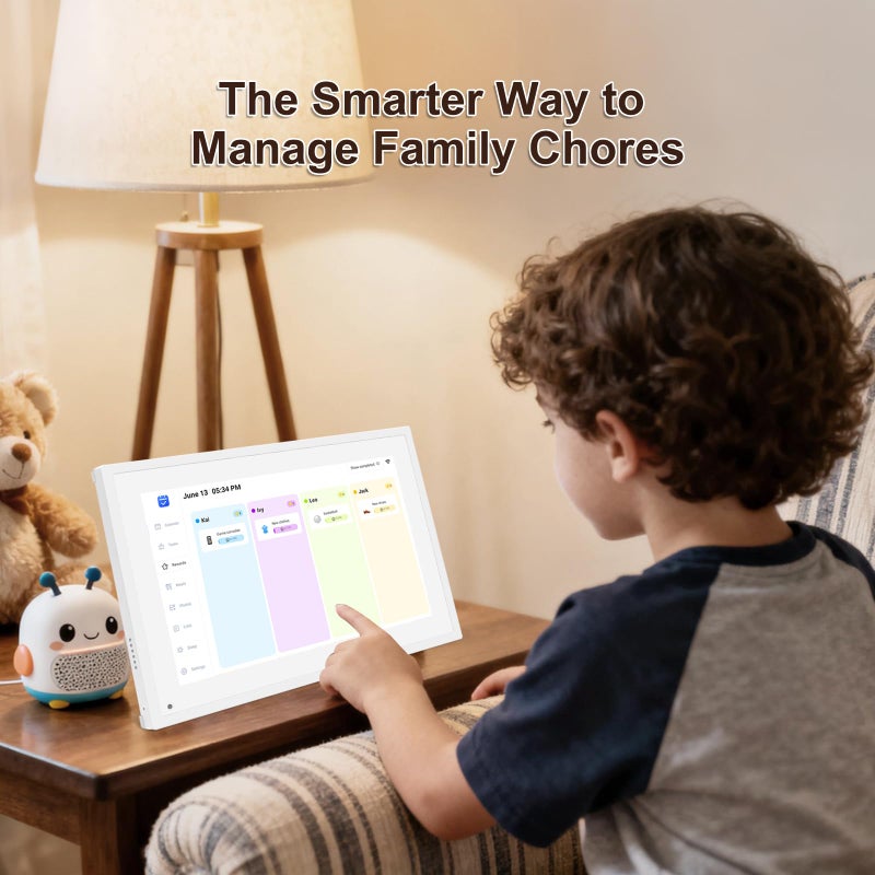 Moonka 10.1 Inch Smart Digital Calendar Planner & Chore Chart, IPS HD Touchscreen Interactive Display, Smart Family Planner/Digital Picture Frame for Seamless Scheduling - Image 3