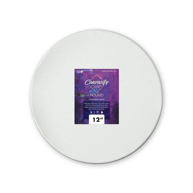 Canvasify Medium Grain Stretched Round Canvas (12" (Pack of 2)) - Image 3