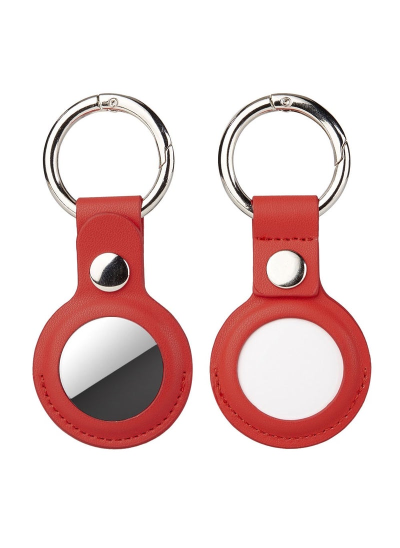 Generic - 4-Pack Leather Keychain Cases for Apple AirTags: Multi-Color Protective Covers with AirTag Key Rings, Compatible with Apple AirTag Dog Collars - Image 1