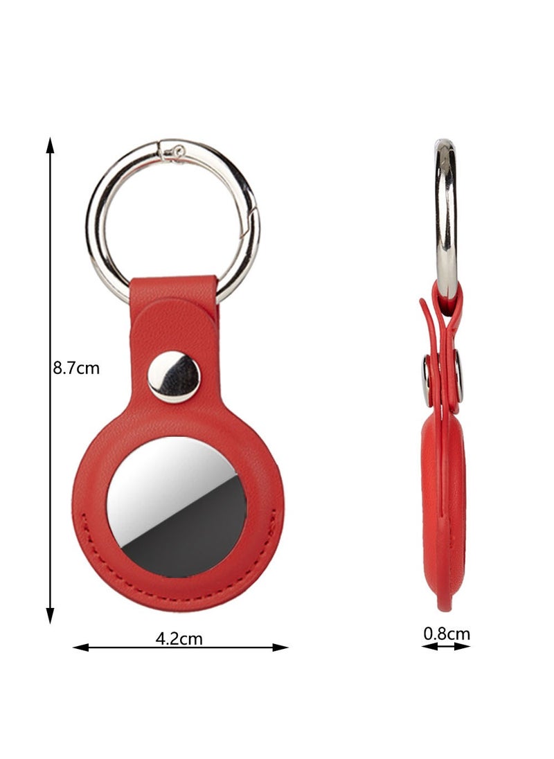 Generic - 4-Pack Leather Keychain Cases for Apple AirTags: Multi-Color Protective Covers with AirTag Key Rings, Compatible with Apple AirTag Dog Collars - Image 1