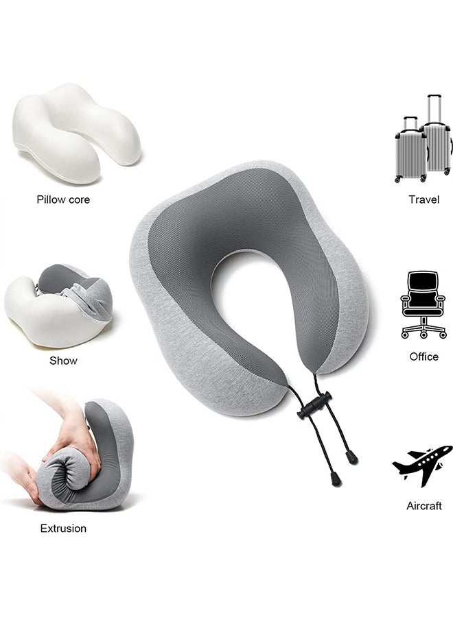 Generic Travel Pillow Luxury Memory Foam Neck and Head Support Soft Sleeping Rest Cushion Travel Neck Pillow  - Image 4