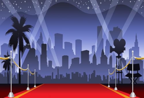 AOFOTO 6x4ft Red Carpet Backdrop Movie Night Stage Lighting Photography Background Celebrity Event Party Premiere Banner Photo Studio Props Kid Adult Artistic Portrait Activity Decoration Wallpaper - Image 1