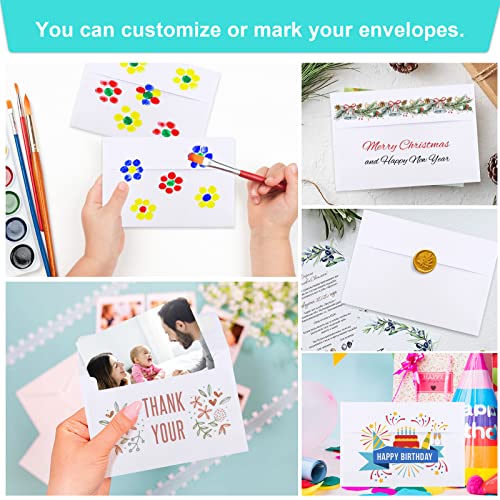 Joyberg 70 Packs A4 Envelopes, White, 4x6 Photo, Self Seal for Invitations, Weddings, Baby Shower, Photos, Postcards, Greeting Cards, Mailing - Image 5