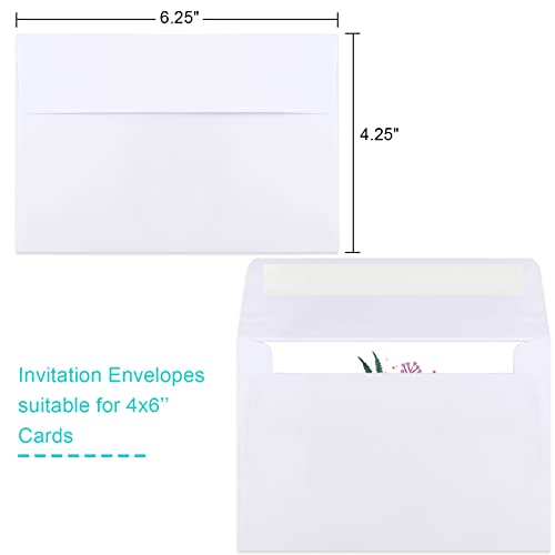 Joyberg 70 Packs A4 Envelopes, White, 4x6 Photo, Self Seal for Invitations, Weddings, Baby Shower, Photos, Postcards, Greeting Cards, Mailing - Image 2