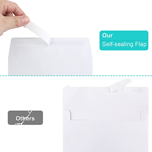 Joyberg 70 Packs A4 Envelopes, White, 4x6 Photo, Self Seal for Invitations, Weddings, Baby Shower, Photos, Postcards, Greeting Cards, Mailing - Image 3