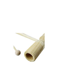 Generic Two Tone Wood Block Guiro Scraper with Wooden Beater, Percussion Rhythm Block  - Image 2