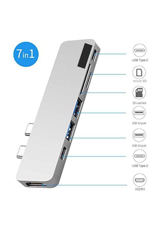 موزع يو إس بي تايب C محول 7 في 1 متوافق مع اجهزة الماك - Image 3