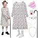 Z-Shop ZShop Old Lady Costume for Girls 100 Days of School Costume Grandma Granny Nightgown for Kids8 Multicolor - Image 2
