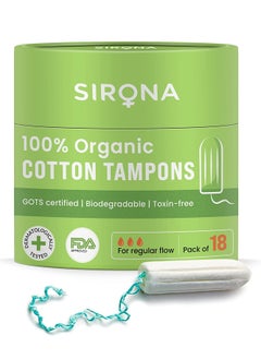 Sirona Organic Tampons for Women (18 Tampons) | FDA approved | 100% organic cotton | Biodegradable | Highly Absorbent | Rash free protection | Ultra Soft & Comfortable (Regular Flow) - pzsku/Z492337F710A381321CD9Z/45/_/1666863762/95d683d4-a191-4534-bc43-443d9b3af841