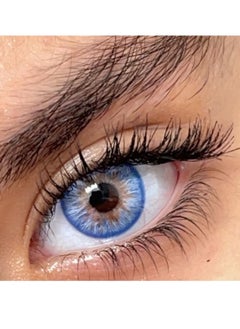 Unibling Peacock Blue Yearly Colored Unisex Cosmetic Contact Lenses, Enlargement Collection  - Image 1