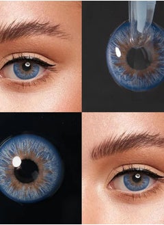 Unibling Peacock Blue Yearly Colored Unisex Cosmetic Contact Lenses, Enlargement Collection  - Image 5