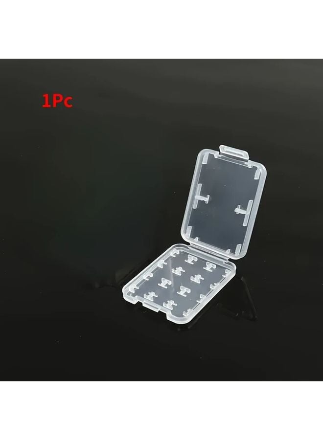 1pc Transparent Plastic SD Card Storage Box Holder With Lid For Camera - Image 1