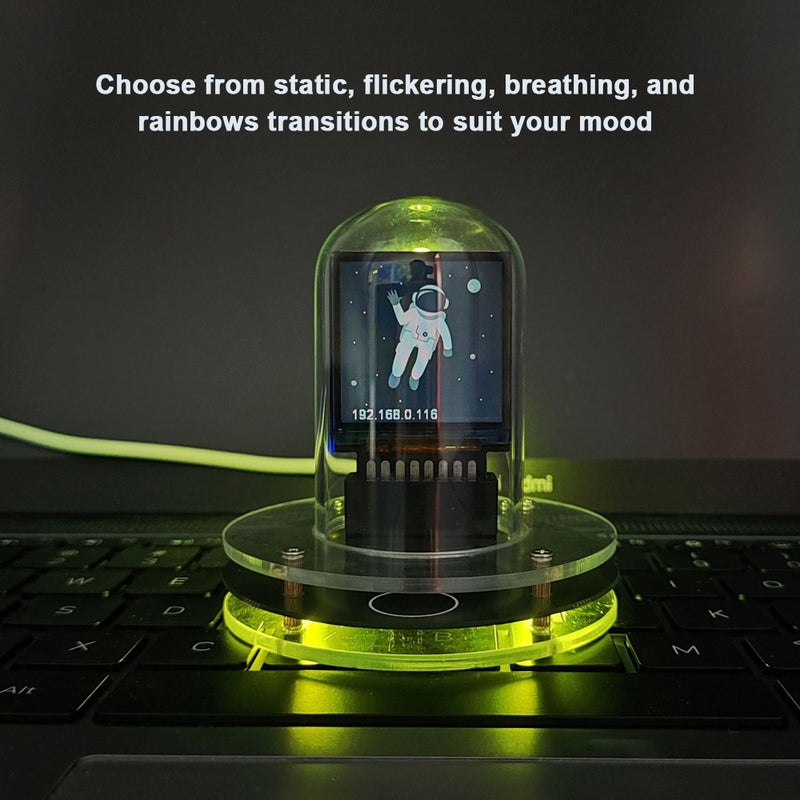 LED Glow Tube Clock WIFI Intelligent Clock Ornament LCD Screen Digital Clock Desktop Calendar for Home Office Decor Holiday Gift - Image 3