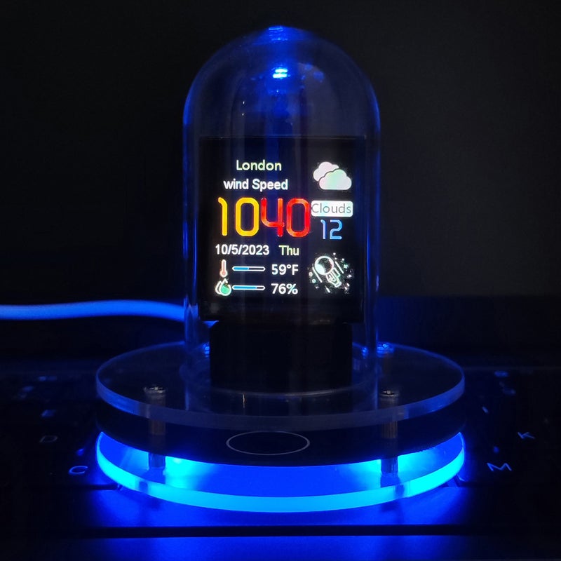 LED Glow Tube Clock WIFI Intelligent Clock Ornament LCD Screen Digital Clock Desktop Calendar for Home Office Decor Holiday Gift - Image 1
